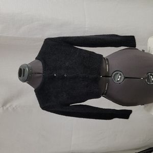 Women's Glassons Fuzzy Cropped Button Down Cardigan